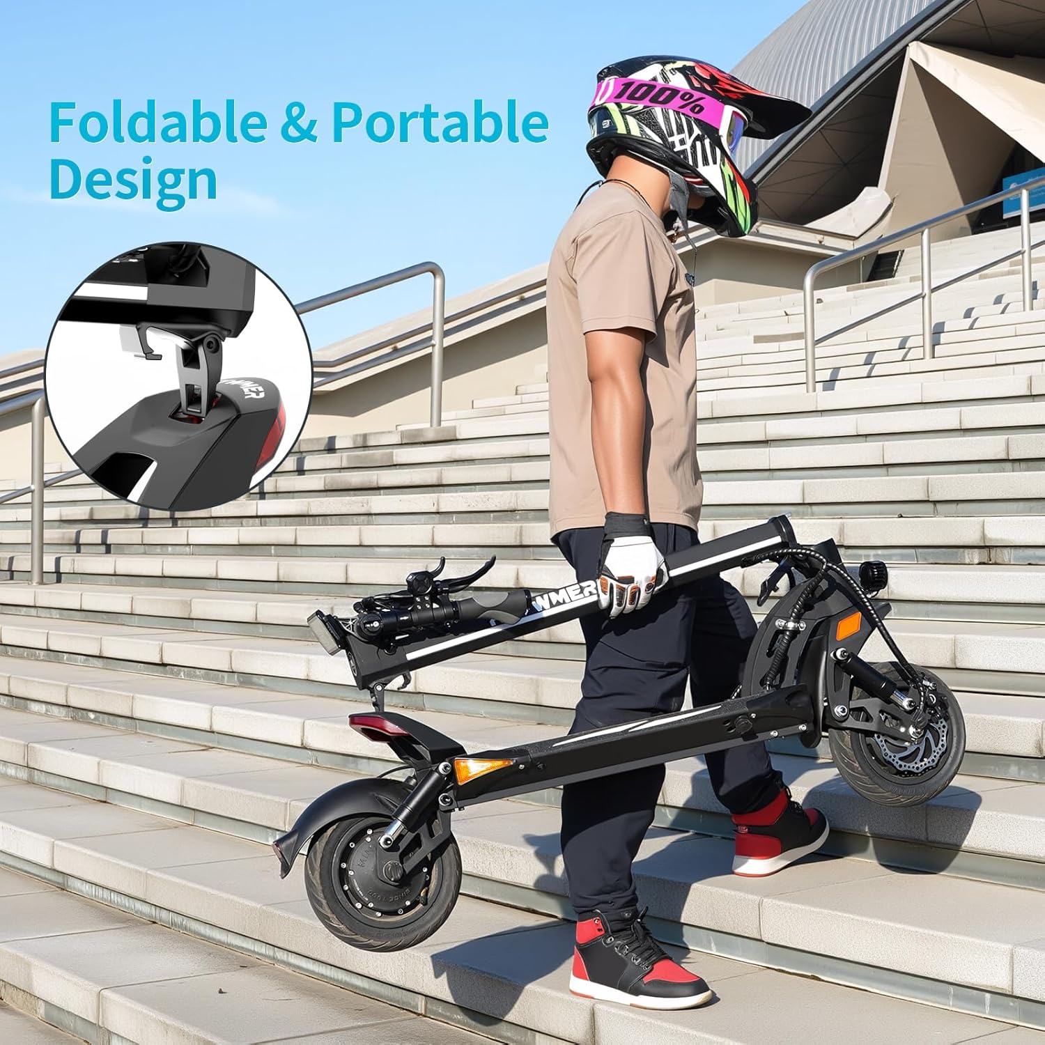 Electric Scooter, 60V 23.6AH, Dual Motor(Peak 5600W),60mph Electric Scooter,10" Off-Road Tires, 360° Lights, Long Range, Dual Suspension, High Weight Capacity(Kullter Max)