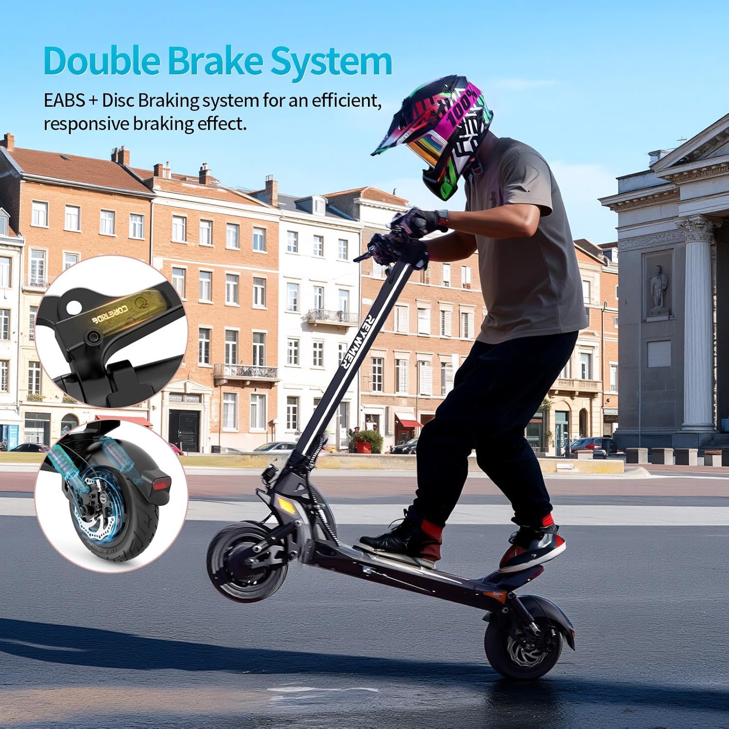 Electric Scooter, 60V 23.6AH, Dual Motor(Peak 5600W),60mph Electric Scooter,10" Off-Road Tires, 360° Lights, Long Range, Dual Suspension, High Weight Capacity(Kullter Max)